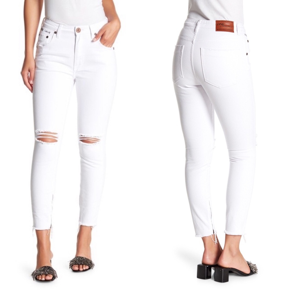 ONE TEASPOON FREE LOVE DISTRESSED SKINNY JEANS